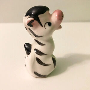 Vintage Tiny Zebra Ceramic Figurine Japan 2.25 Inch Tall  Collectible Figure